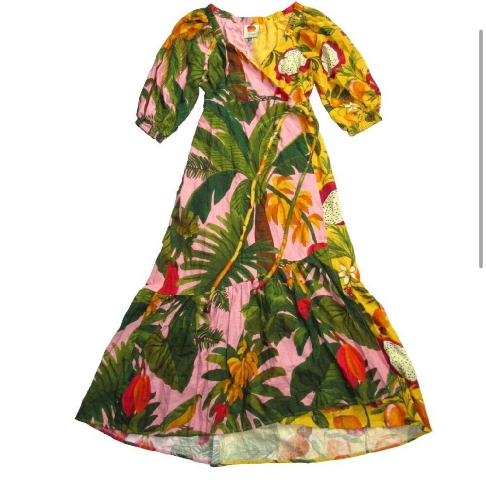 Farm Rio Mixed Print Wrap Dress XS